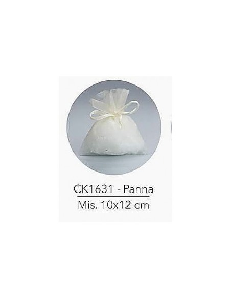 10 Sacchetti organza panna cm12