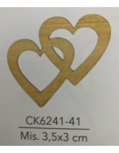 24 Applicazione doppio cuore marrone