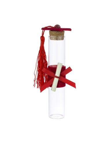 12 Tubo vetro rosso per laurea