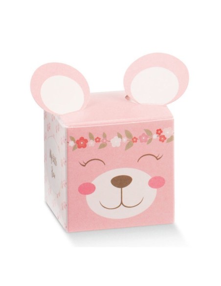 10 Scatole cubo orso rosa