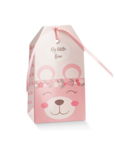 10 Scatole tag orso rosa