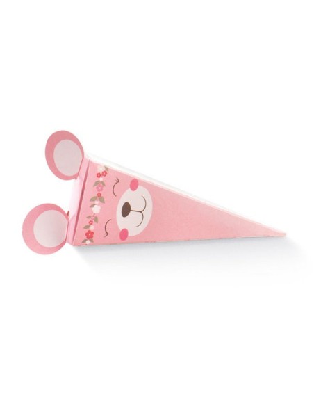 10 Scatole cono orso rosa
