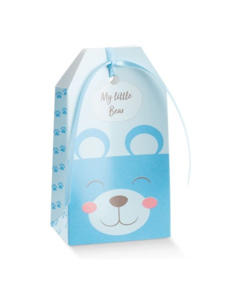 10 Scatole tag orso celeste
