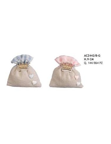12 Sacchetti con corona rosa