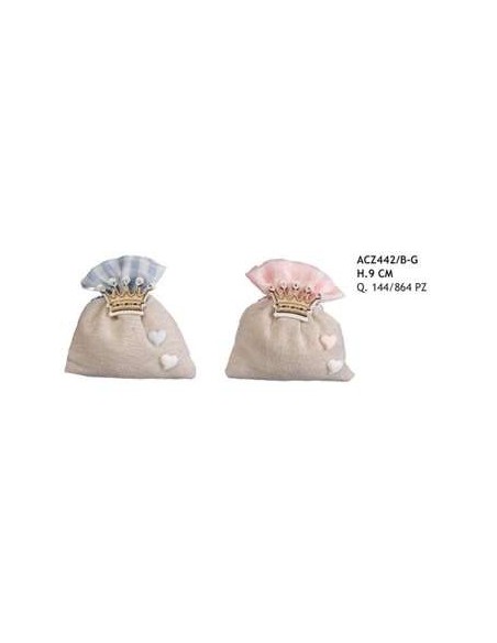 12 Sacchetti con corona rosa