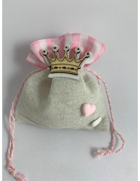 12 Sacchetti con corona rosa
