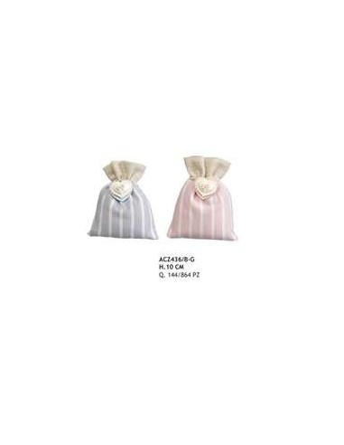 12 Sacchetti con cuore Celeste