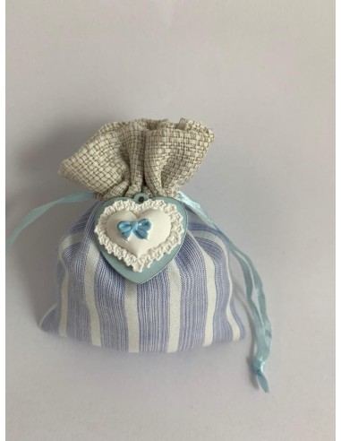 12 Sacchetti con cuore Celeste