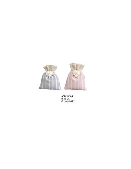 12 Sacchetti con cuore rosa