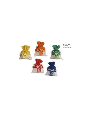 24 Sacchetti iuta con numero 18