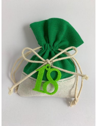 24 Sacchetti iuta con numero 18