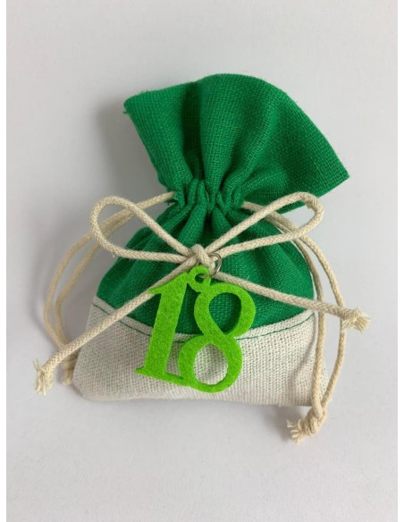 24 Sacchetti iuta con numero 18