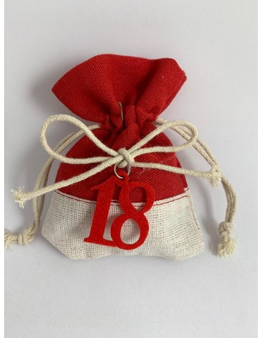 24 Sacchetti iuta con numero 18