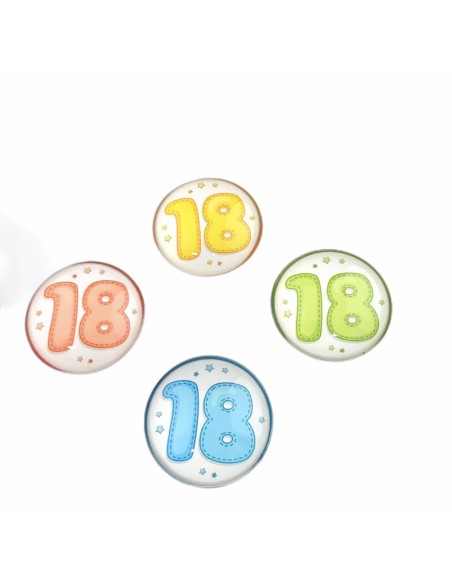 12 Magnete tondo con numero 18