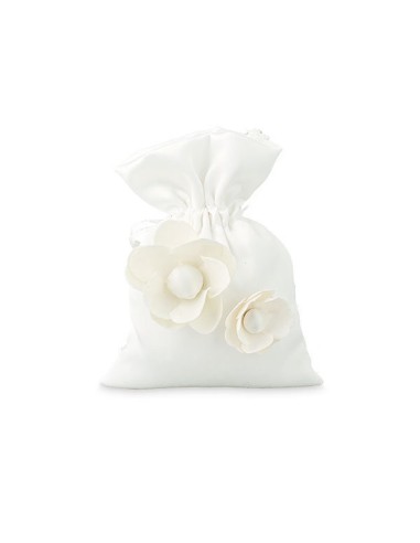 12 Sacchetti raso bianco cm14