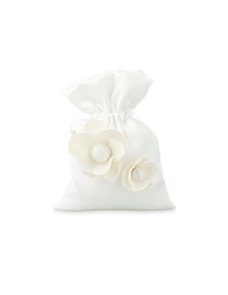 12 Sacchetti raso bianco cm14