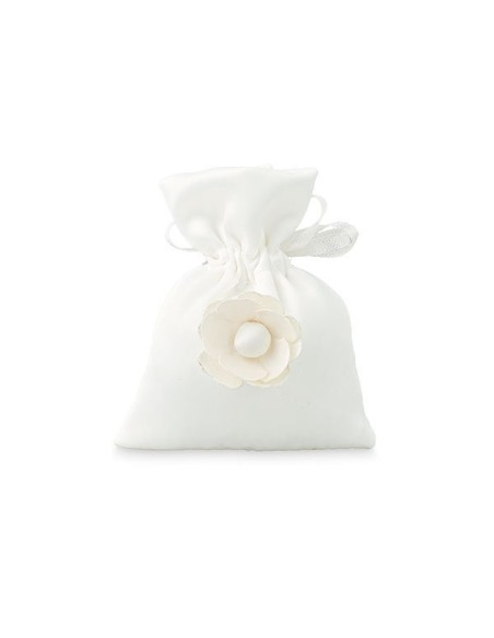 12 Sacchetti raso bianco cm10