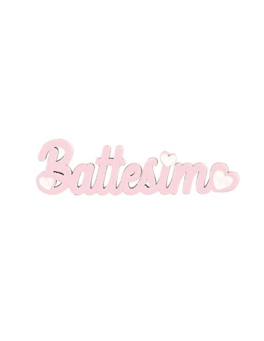 12 Applicazione scritta battesimo rosa