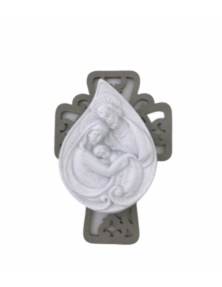 12 Statuina croce con sacra famiglia