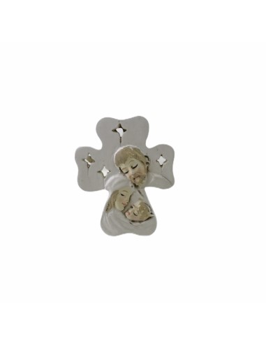 CROCE BIANCA CM 25 - CON SACRA FAMIGLIA STILIZZATA CROCE BIANCA CM 25 - CON SACRA FAMIGLIA STILIZZATA