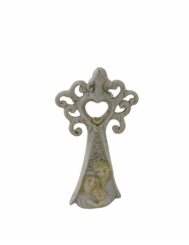10 Statuina angelo con sacra famiglia