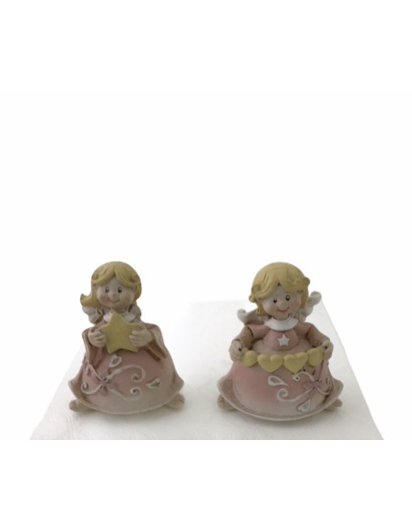 12 Statuina angelo rosa cm5