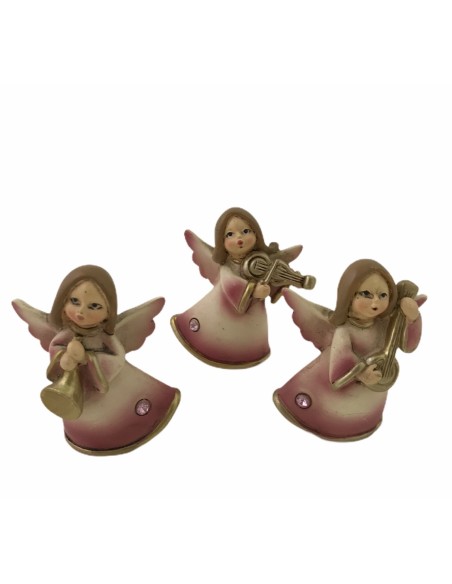 12 Statuine angelo rosa