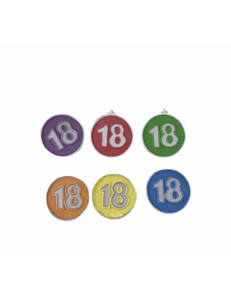 12 Magnete tondo con numero 18