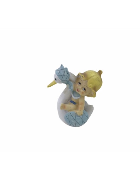 12 Statuina bimbo con cicogna celeste