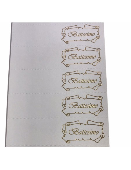 50 Bigliettini battesimo oro