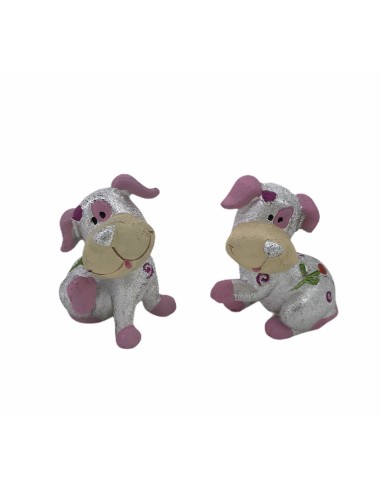 24 Statuina cane rosa