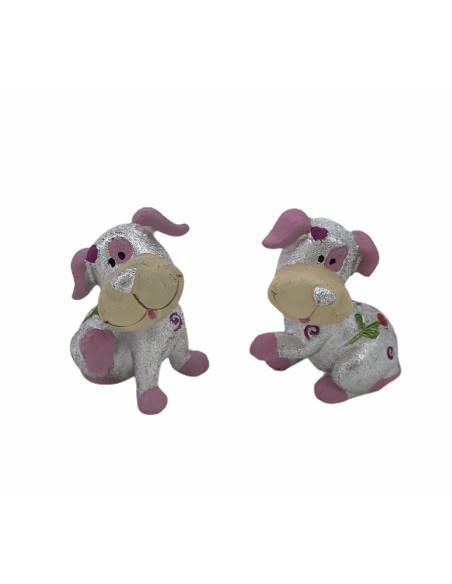 24 Statuina cane rosa