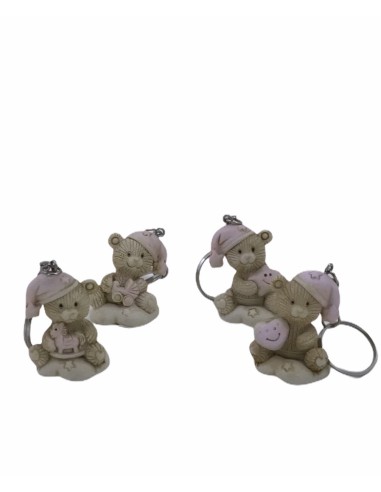 24 Portachiavi orso rosa