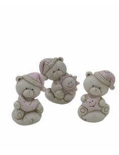 12 Statuina orso rosa
