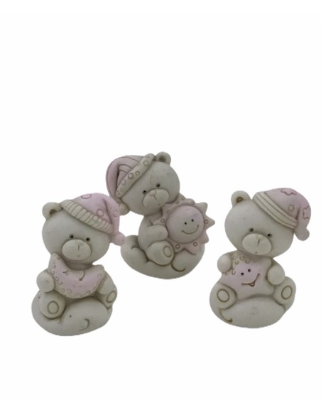 12 Statuina orso rosa