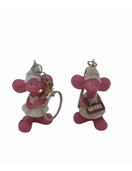 12 Portachiavi topino rosa