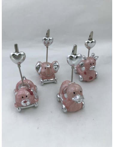 12 Portafoto animaletti mix rosa