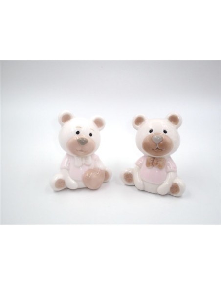 12 Statuina orso rosa