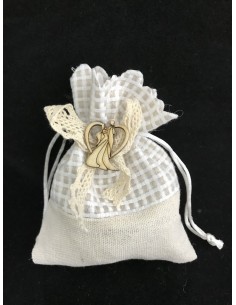 12 Sacchetti panna con sposi
