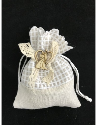 12 Sacchetti panna con sposi