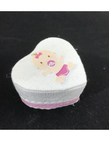 12 Scatole cuore bimba rosa