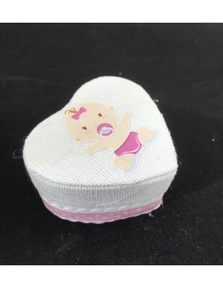 12 Scatole cuore bimba rosa
