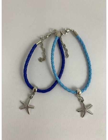 10 Bracciali blu e celeste con stella marina