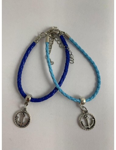 10 Bracciali blu e celeste con ancora