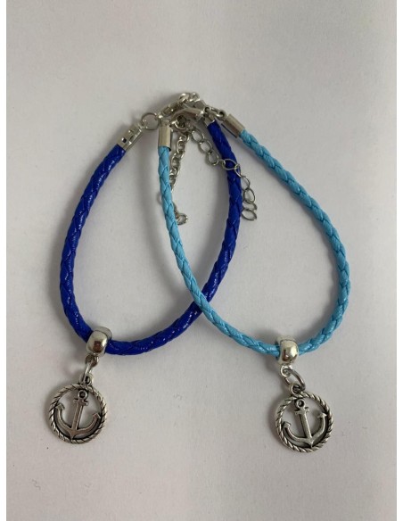 10 Bracciali blu e celeste con ancora