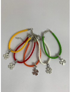 10 Bracciali colorati con quadrifoglio