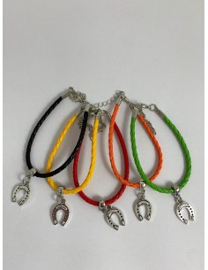 10 Bracciali colorati con ferro di cavallo