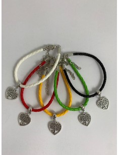 10 Bracciali colorati cuore con albero