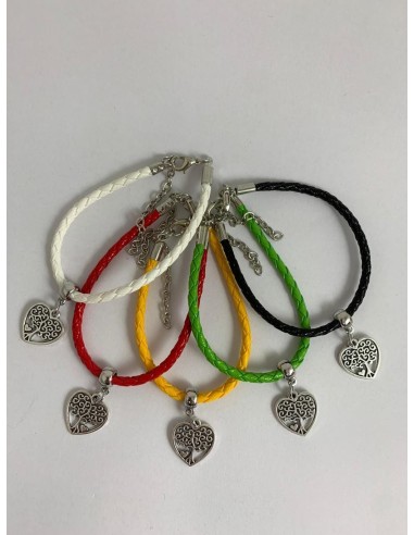10 Bracciali colorati cuore con albero