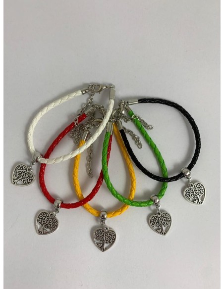10 Bracciali colorati cuore con albero